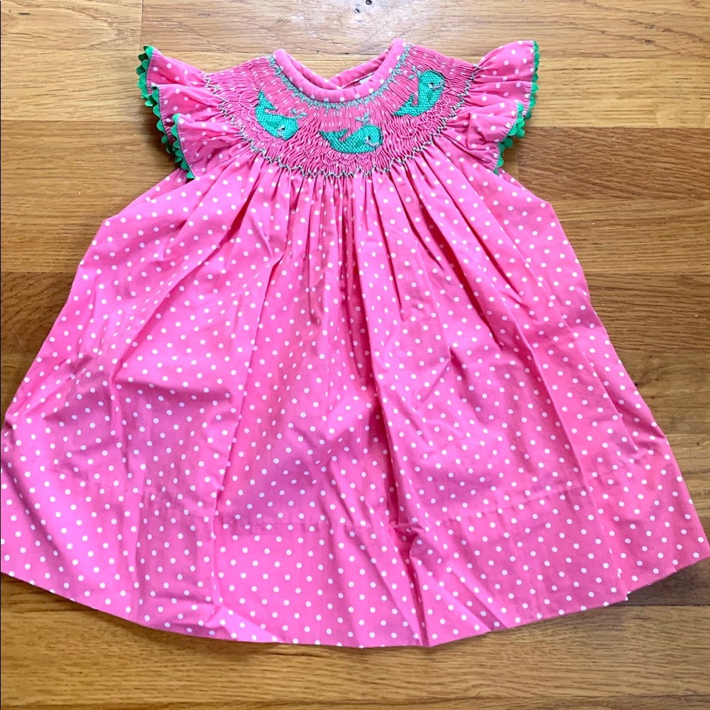 Smocked dress with whales - 6-9 mo